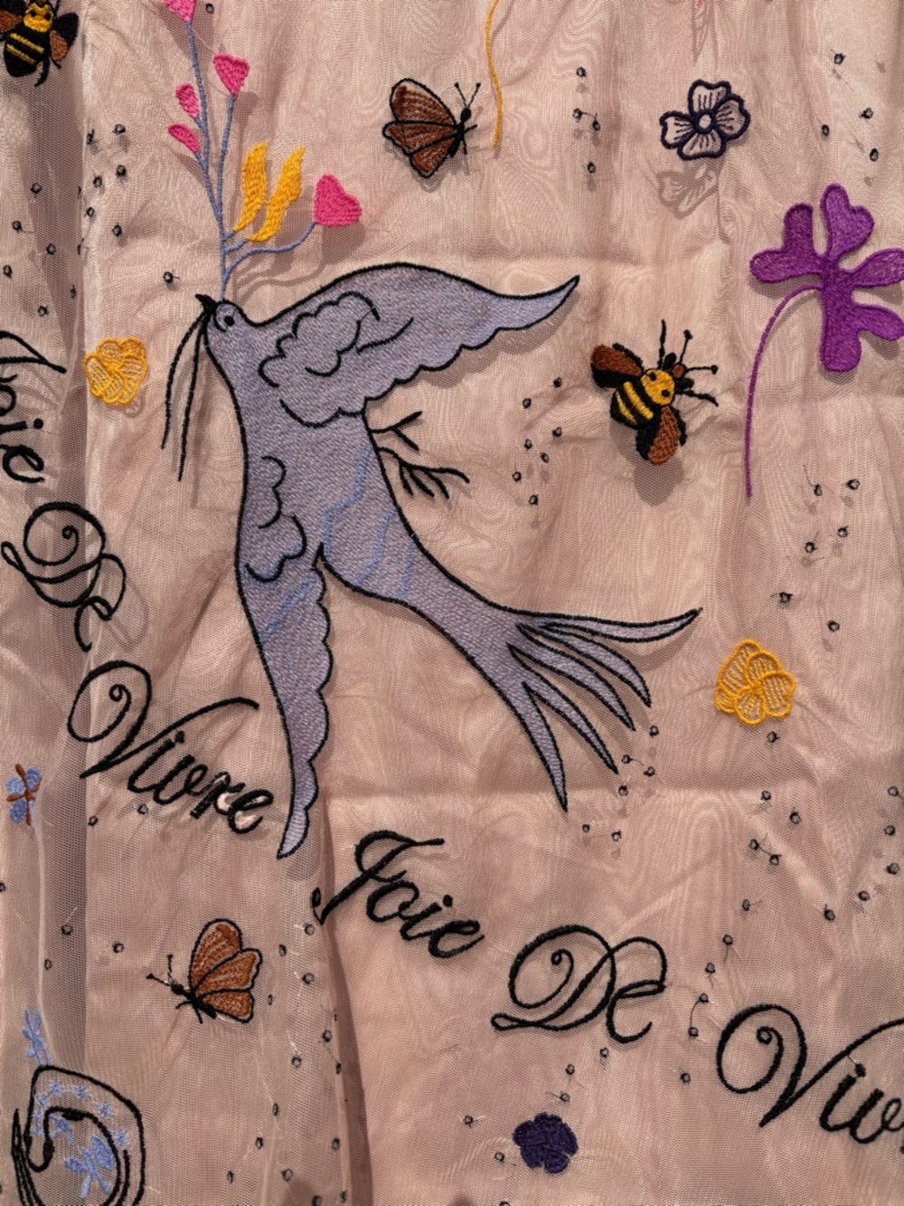 NWT!  Anthropologie Lace Embroidered Skirt Bird ~ M - Picture 5 of 9